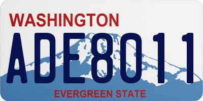 WA license plate ADE8011