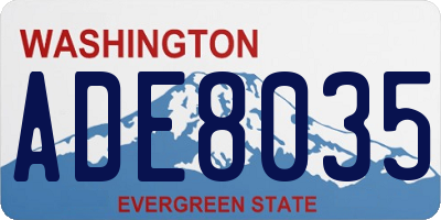 WA license plate ADE8035