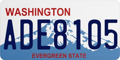 WA license plate ADE8105