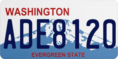 WA license plate ADE8120