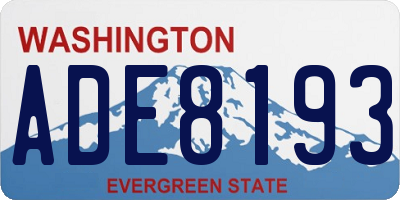 WA license plate ADE8193