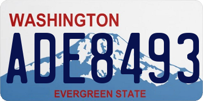 WA license plate ADE8493
