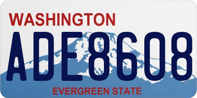 WA license plate ADE8608
