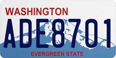 WA license plate ADE8701