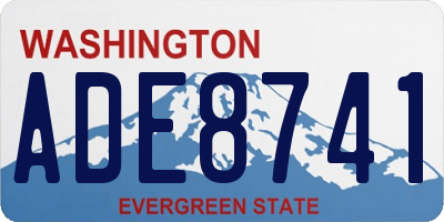 WA license plate ADE8741