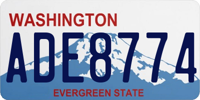 WA license plate ADE8774