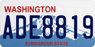 WA license plate ADE8819
