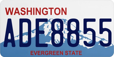 WA license plate ADE8855