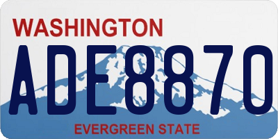 WA license plate ADE8870