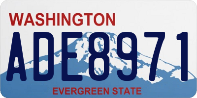 WA license plate ADE8971
