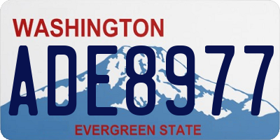 WA license plate ADE8977