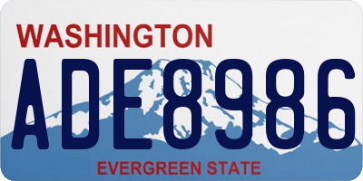 WA license plate ADE8986