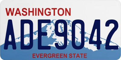 WA license plate ADE9042