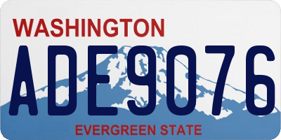 WA license plate ADE9076