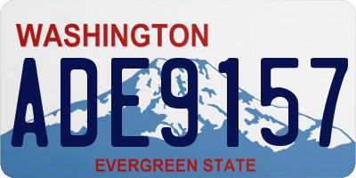 WA license plate ADE9157