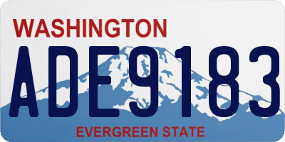 WA license plate ADE9183