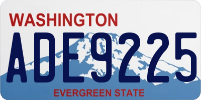 WA license plate ADE9225