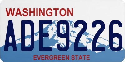 WA license plate ADE9226