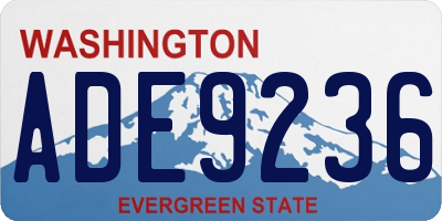 WA license plate ADE9236
