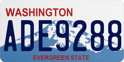 WA license plate ADE9288