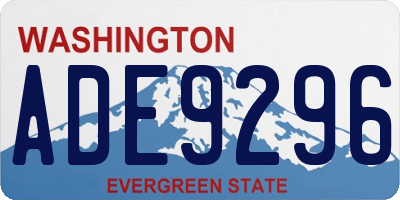 WA license plate ADE9296