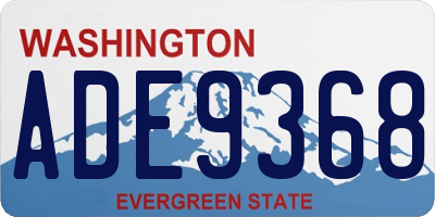 WA license plate ADE9368