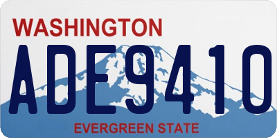 WA license plate ADE9410
