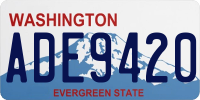 WA license plate ADE9420