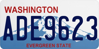WA license plate ADE9623