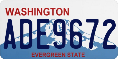 WA license plate ADE9672