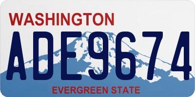 WA license plate ADE9674