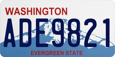WA license plate ADE9821