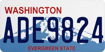 WA license plate ADE9824