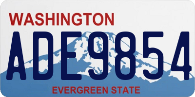 WA license plate ADE9854