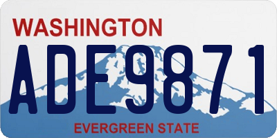 WA license plate ADE9871