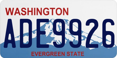 WA license plate ADE9926