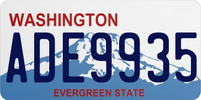 WA license plate ADE9935