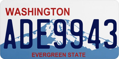 WA license plate ADE9943