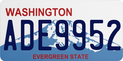 WA license plate ADE9952