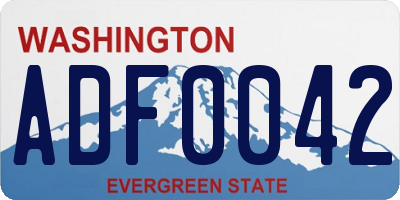 WA license plate ADF0042