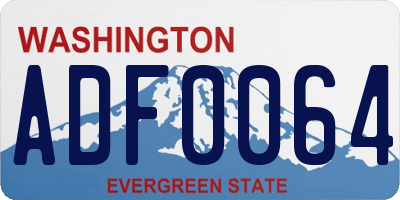 WA license plate ADF0064