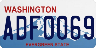 WA license plate ADF0069