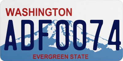 WA license plate ADF0074