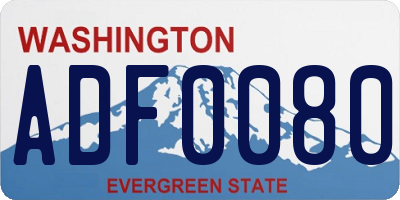 WA license plate ADF0080