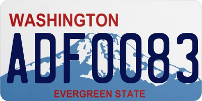 WA license plate ADF0083