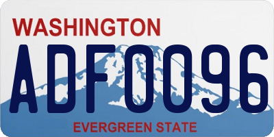 WA license plate ADF0096