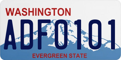 WA license plate ADF0101