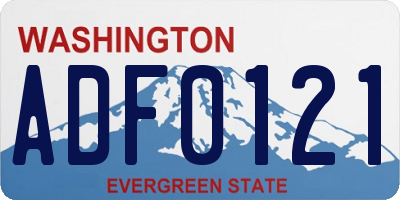 WA license plate ADF0121