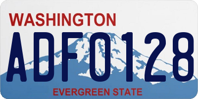 WA license plate ADF0128
