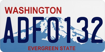 WA license plate ADF0132
